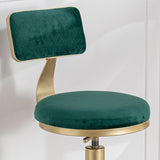 Adjustable Height Bar Stools Glam Dining Stools with Metal Base