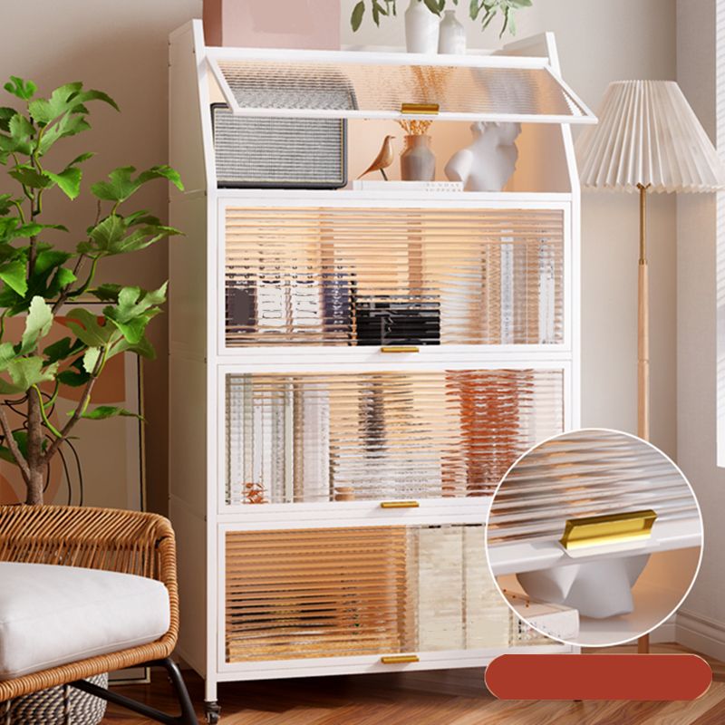 Contemporary Steel Shelf Bookcase with Doors Standard Bookshelf