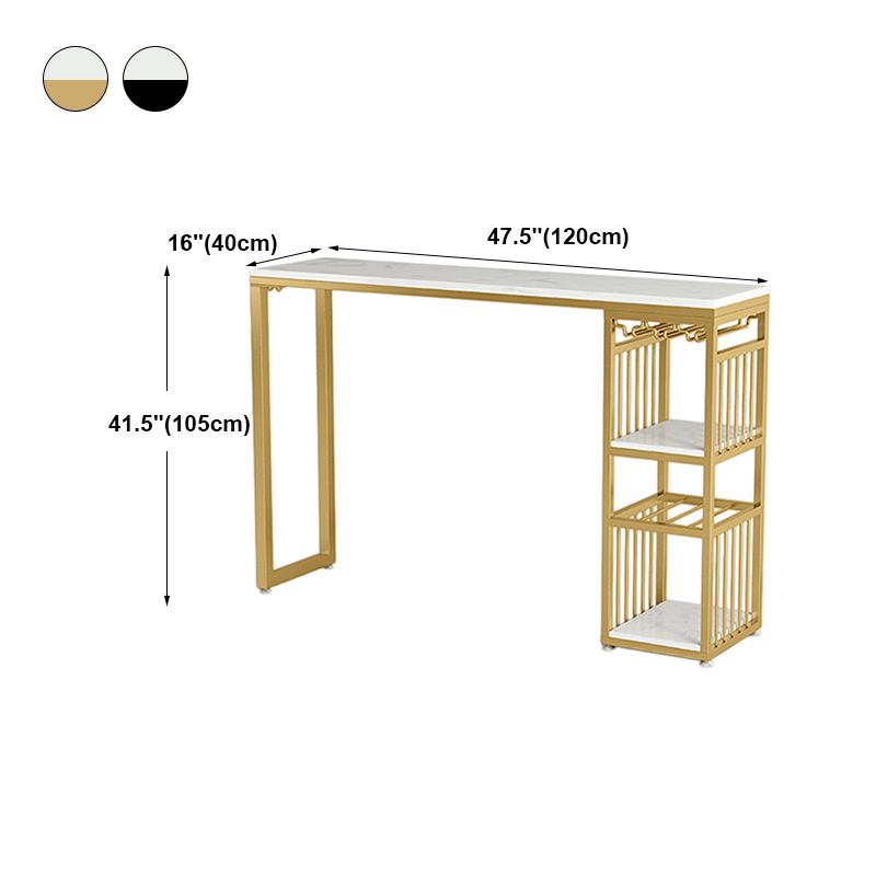 Modern Rectangle Bar Dining Table with Shelf Bar Height Table 42-Inch Top Clearhalo 'Bar Furniture' 'Bar Tables' 'bar_tables' 'furn' 'furn_bar_tables' 'Furniture' 'furniture_bar_tables' 'Kitchen & Dining Furniture' 'kitchen&dining_furn' 'kitchen' 1200x1200_0f3de892-d00e-4fe6-a6a9-1371bd44fc25