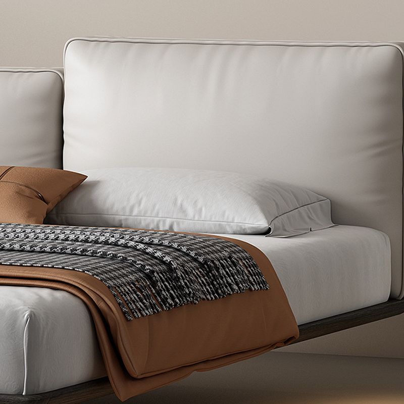 Testiera imbottita in stile moderno/letto di sospensione in pelle grigia bianca