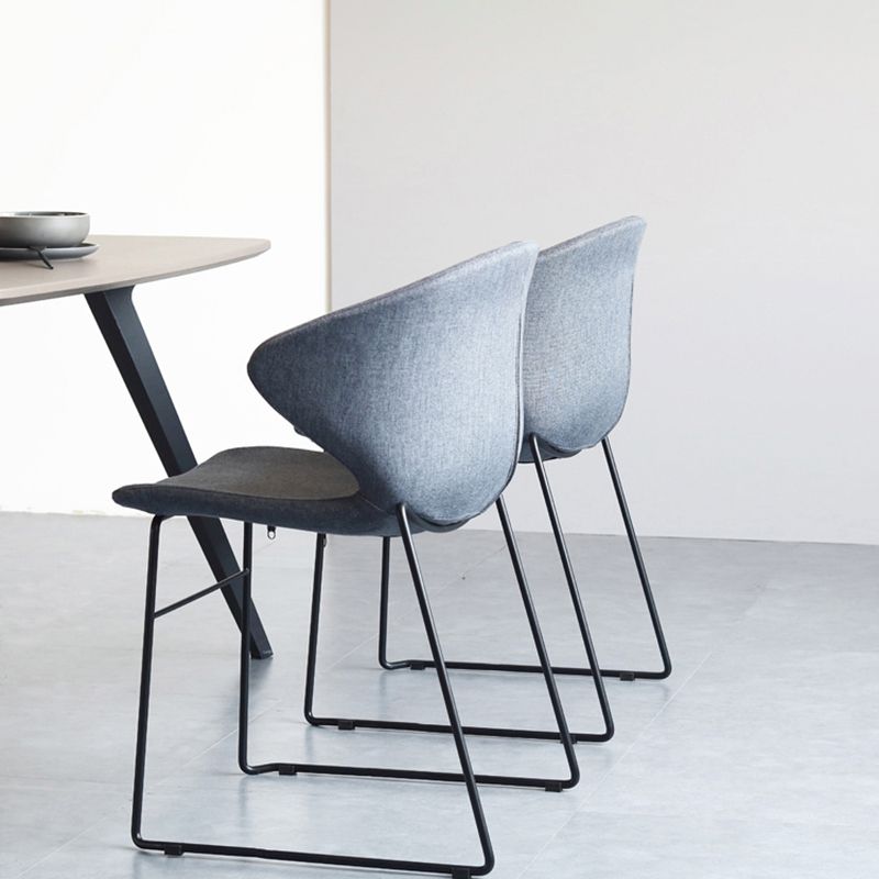 Contemporary Style Dining Chair Armless Metal Side Wingback Chairs for Kitchen Clearhalo ' kitchen&dining_furn' 'Dining Chairs' 'Dining Tables & Seating' 'dining_chair' 'furn' 'furn_dining_chair' 'Furniture' 'furniture_dining_chair' 'Kitchen & Dining Furniture' 'kitchen' 1200x1200_0f3f1919-ca5e-41f2-b4b4-69da84a2727f