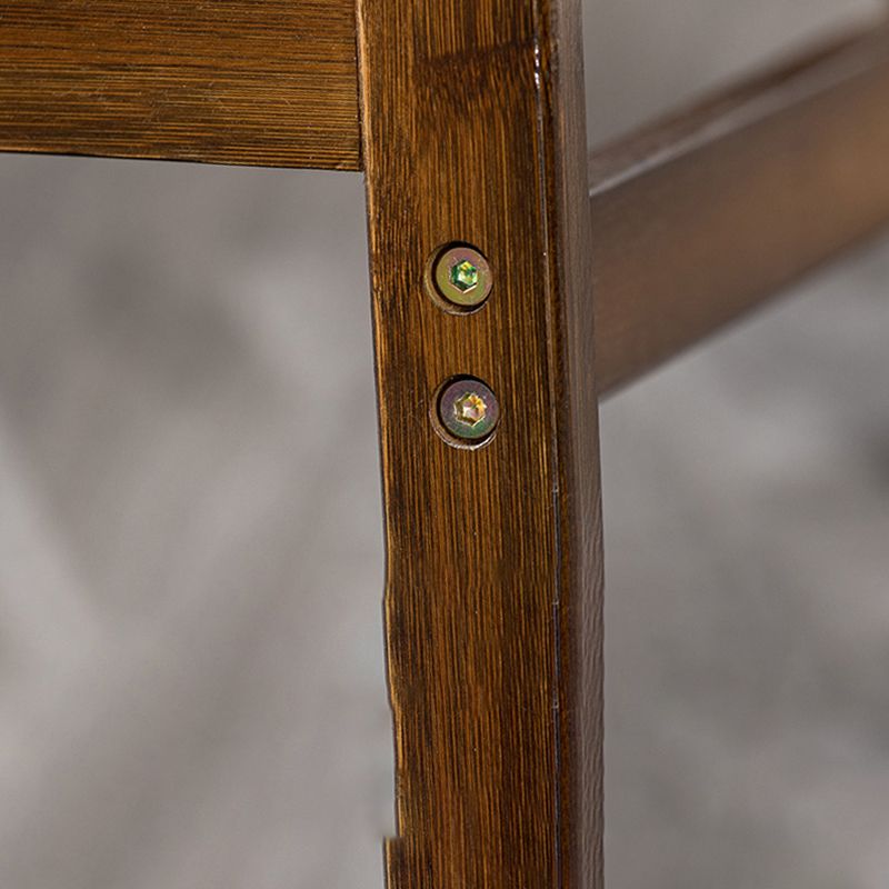 フットレスト付きコンテンポラリーダイニングスツールスクエアソリッドウッドバースツール