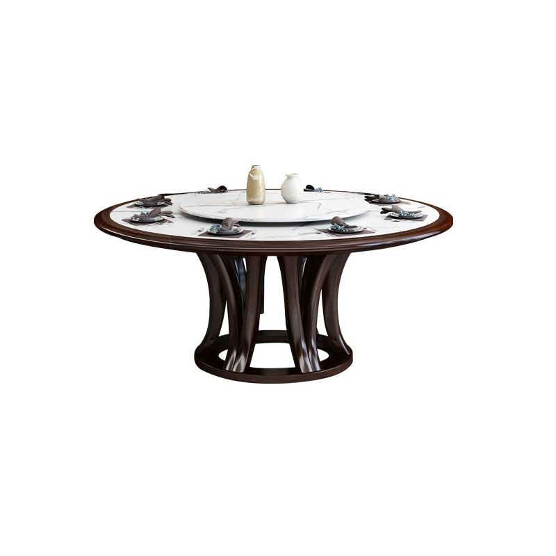 Pedestal Dining Table Convertible Dining Table for Dining Room Clearhalo 'Dining Tables & Seating' 'Dining Tables' 'dining_table' 'furn' 'furn_dining_table' 'Furniture' 'Kitchen & Dining Furniture' 1200x1200_0f41bb69-b135-4c3b-9e70-a988452b38a0