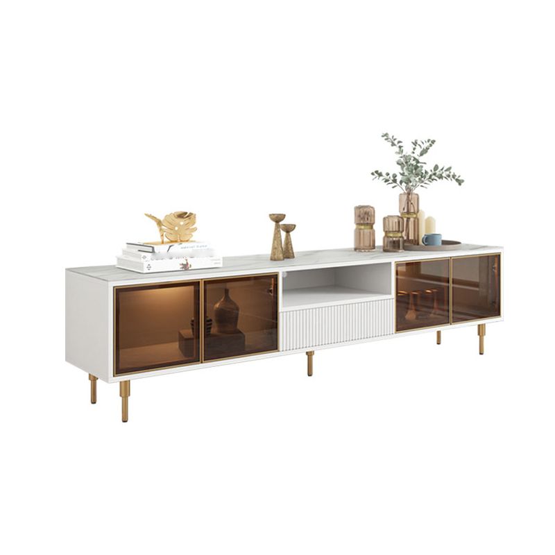 Stone and Wooden TV Media Stand with Doors Contemporary TV Stand Clearhalo 'furn' 'furn_tv_stands_entertainment_centers' 'Furniture' 'Living Room Furniture' 'TV Stands & Entertainment Centers' 'TV Stands & Media Storage Furniture' 'tv_stands_entertainment_centers' 1200x1200_0f421661-b3f5-40b5-aba4-23dd6247ee4c
