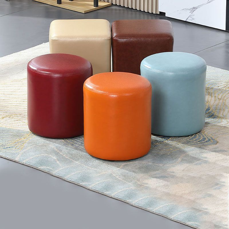 Orange Modern Pouf Water Resistant Solid Color Round Pouf for Drawing Room Clearhalo 'furn' 'furn_ottomans_poufs' 'Furniture' 'Living Room Furniture' 'Ottomans & Poufs' 'ottomans_poufs' 1200x1200_0f421c01-c0a6-407f-8417-559ace75d392