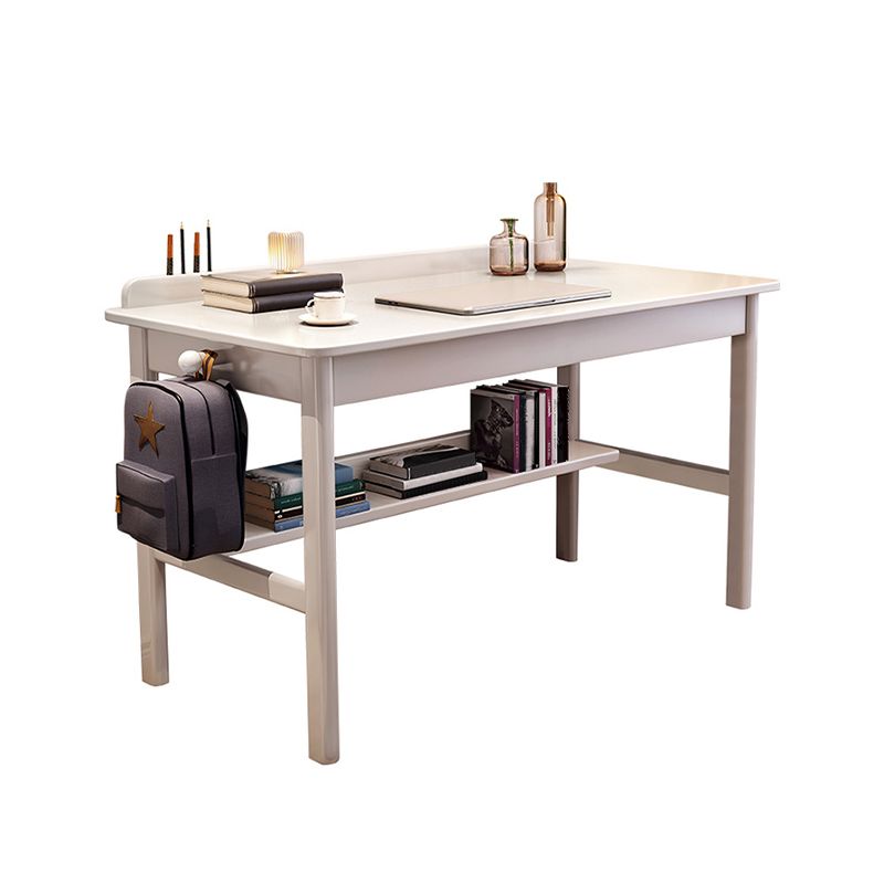 Modern Solid Wood Rectangle Office Desk 1-shelf 29.53-inch Tall Writing Desk Clearhalo 'furn' 'furn_office_desk' 'Furniture' 'Office Desks' 'Office Furniture' 'office_desk' 1200x1200_0f434643-0a50-4e2b-9856-d66cbfc49ef9