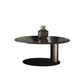 Block Base Design Cocktail Table Gold Metal Top Black Base Round Coffee Table Clearhalo 'Coffee & Accent Tables' 'Coffee Tables' 'coffee_tables' 'furn' 'furn_coffee_tables' 'Furniture' 'furniture_coffee_tables' 'Living Room Furniture' 1200x1200_0f472a58-9896-41bd-b1d6-c576ddf009d4