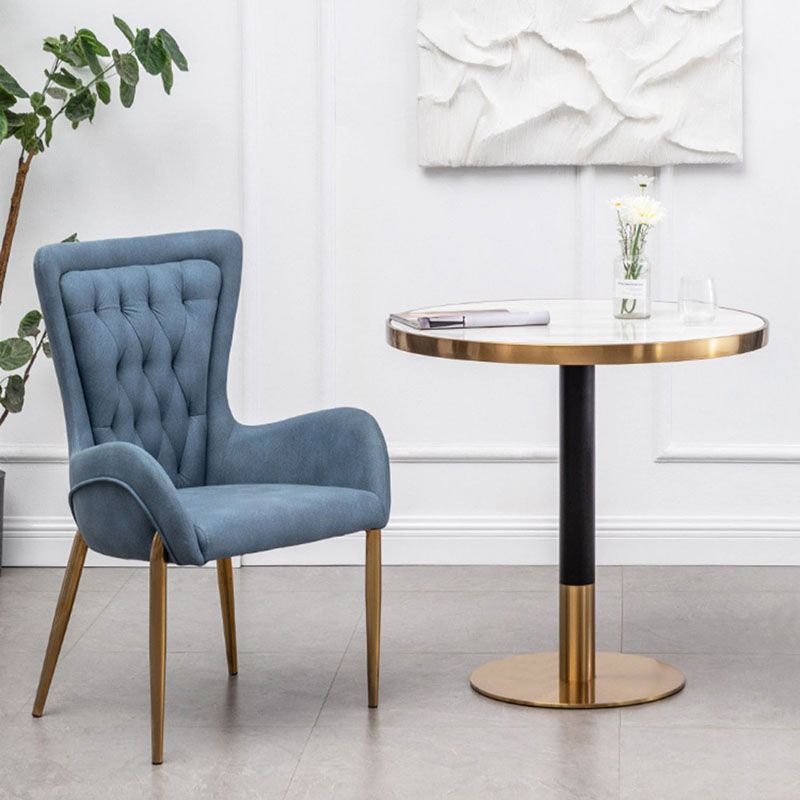 Glam Metal Arm Dining Chair Upholstered Dining Side Chair for Home Use Clearhalo ' kitchen&dining_furn' 'Dining Chairs' 'Dining Tables & Seating' 'dining_chair' 'furn' 'furn_dining_chair' 'Furniture' 'furniture_dining_chair' 'Kitchen & Dining Furniture' 'kitchen' 1200x1200_0f4a50ff-ec0c-4d4f-b661-c32b27571b31