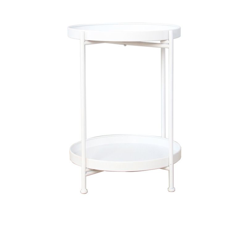 Tavolo da angolo 4 gambe tavolo laterale superiore del vassoio rotondo per soggiorno