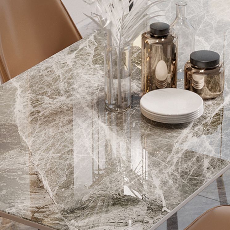 Rectangle Dining Table Set 1/2/5/7 Pieces Modern Indoor Dinette Set in Grey Clearhalo 'Dining Room Sets' 'Dining Tables & Seating' 'dining_room_set' 'furn' 'furn_dining_room_set' 'Furniture' 'Kitchen & Dining Furniture' 1200x1200_0f4bef58-1381-4fd9-ac00-f4f702453dff