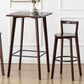 Modern Style Square Solid Wood Footrest Top Bar Dining Table for Home