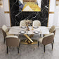 Sintered Stone Top Dining Table Rectangle Table with Gold Metal Pedestal Base Clearhalo ' dining_table' 'Dining Tables & Seating' 'Dining Tables' 'furn' 'furn_dining_table' 'Furniture' 'furniture_dining_table' 'Kitchen & Dining Furniture' 'kitchen&dining_furn' 'kitchen' 'kitchen_dining_table' 1200x1200_0f4c365d-49d6-48ed-8428-df6078cd4e83