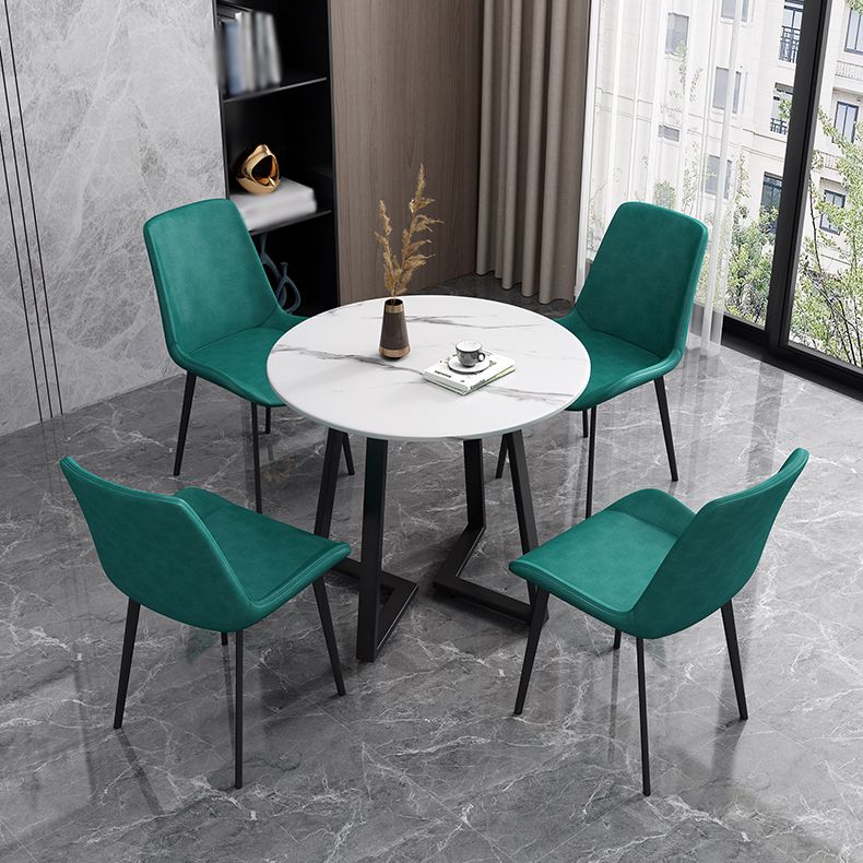 Leather Scandinavian Restaurant Side Chair Parsons Dining Chair with Metal Legs Clearhalo ' kitchen&dining_furn' 'Dining Chairs' 'Dining Tables & Seating' 'dining_chair' 'furn' 'furn_dining_chair' 'Furniture' 'furniture_dining_chair' 'Kitchen & Dining Furniture' 'kitchen' 1200x1200_0f4c9e0e-f6f5-435c-9341-9b23d21dfadb