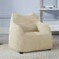 Track Arms Armchair Linen Blend Accent Armchair with Solid Wood Frame, Camel Back
