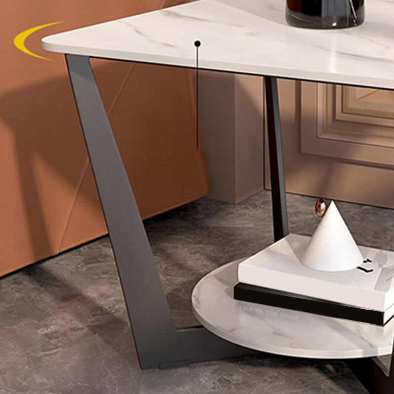 Table de la pizarra de las patas de la pizarra Tabla de extremo cuadrado moderno con almacenamiento