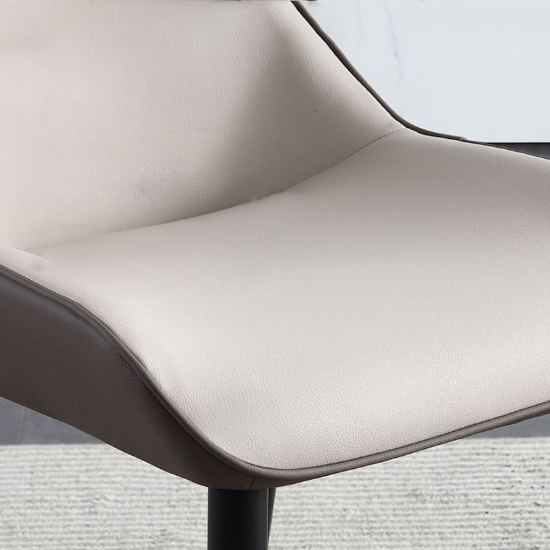 Contemporary Faux Leather Dining Chair Wingback Parsons Chair for Home Use