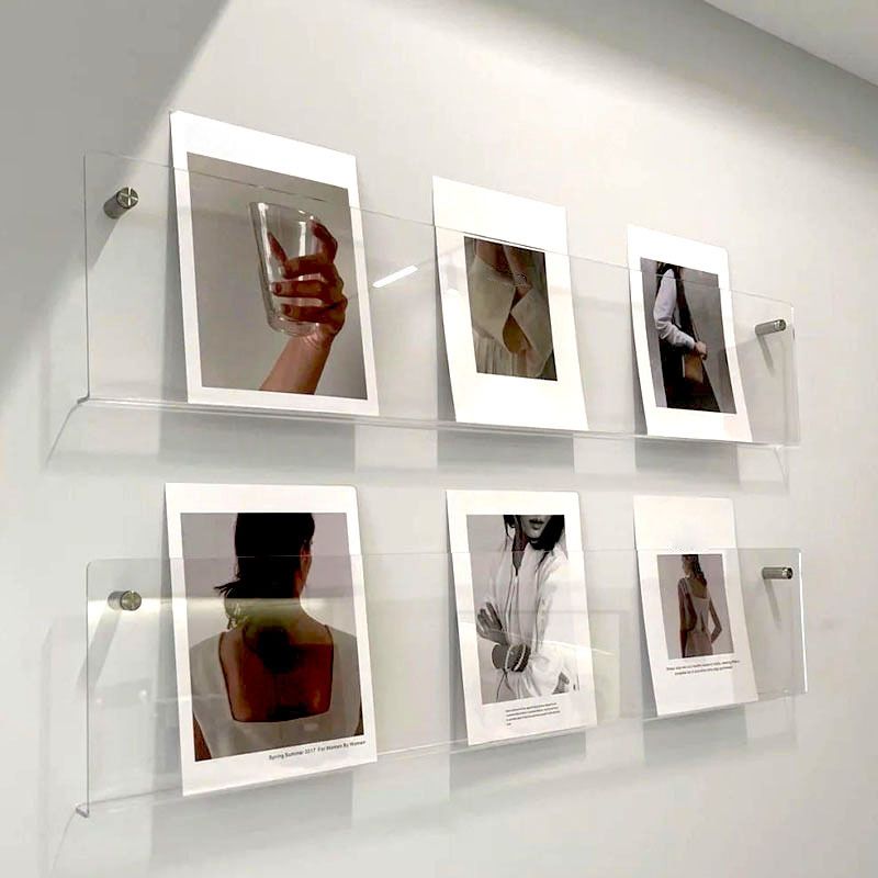 Contemporary Floating Clear Bookshelf Acrylic Closed Back Shelf for Home Office(Set of 2) Clearhalo 'Bookcases' 'furn' 'furn_bookcases' 'Furniture' 'furniture_bookcases' 'kitchen' 'kitchen_bookcases' 'Living Room Furniture' 'Office Furniture' 1200x1200_0f4ed402-0a96-4654-95ee-7fddd640d01f