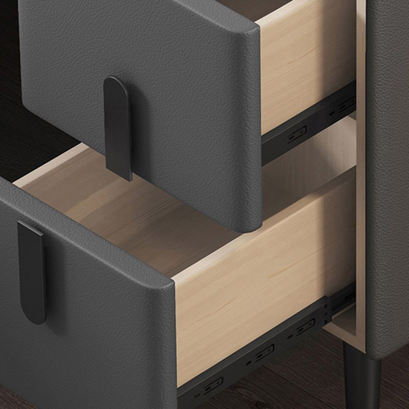 20 Zoll großer Nachttisch moderner Stein-Faux-Leder 2-Dränger-Beine inklusive Nachttisch enthalten