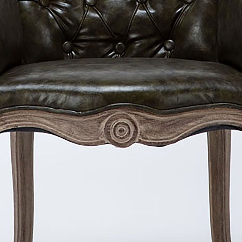 Silla de brazo tapizado de balcón de la granja acabado mate sólido silla de comedor de espalda