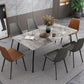 Rectangle Industrial Sintered Stone Table 4 Legs Carbon Steel Base Table for Home Clearhalo ' dining_table' 'Dining Tables & Seating' 'Dining Tables' 'furn' 'furn_dining_table' 'Furniture' 'furniture_dining_table' 'Kitchen & Dining Furniture' 'kitchen&dining_furn' 'kitchen' 'kitchen_dining_table' 1200x1200_0f53d288-702f-4204-8537-639793135433