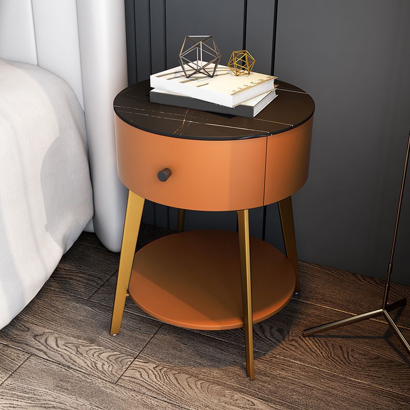 Contemporary Metal and Faux Leather Drawer Storage Bed Nightstand for Bedroom Clearhalo 'Bedroom Furniture' 'furn' 'furn_night_stand' 'Furniture' 'night_stand' 'Nightstands' 1200x1200_0f546121-89a1-4921-b6d6-b885cf430217