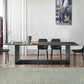Rectangle Stone and Metal Dining table Modern Trestle Base Dining Table Clearhalo ' dining_table' 'Dining Tables & Seating' 'Dining Tables' 'furn' 'furn_dining_table' 'Furniture' 'furniture_dining_table' 'Kitchen & Dining Furniture' 'kitchen&dining_furn' 'kitchen' 'kitchen_dining_table' 1200x1200_0f55945f-866f-4d21-896e-19c7f7ddd759
