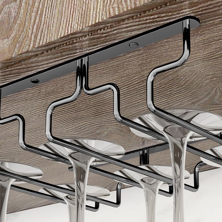Contemporary Hanging Glass & Stemware Holder Stainless Steel Glass Rack in Black Clearhalo 'furn' 'furn_wine_racks' 'Furniture' 'Kitchen & Dining Furniture' 'Wine Racks' 'wine_racks' 1200x1200_0f55e370-bded-45c3-91c1-a7db4542bbe2