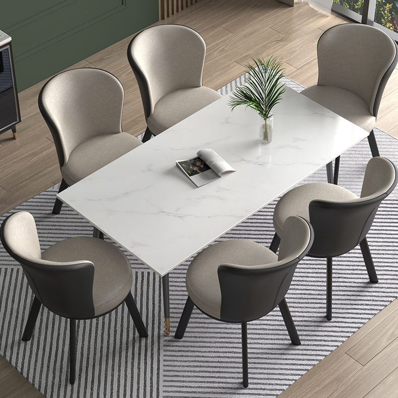 Modern Style Faux Leather Side Chair Solid Back Armless Dining Chairs for Kitchen Clearhalo ' kitchen&dining_furn' 'Dining Chairs' 'Dining Tables & Seating' 'dining_chair' 'furn' 'furn_dining_chair' 'Furniture' 'furniture_dining_chair' 'Kitchen & Dining Furniture' 'kitchen' 1200x1200_0f562969-bd49-45ea-bfc8-733587e42221