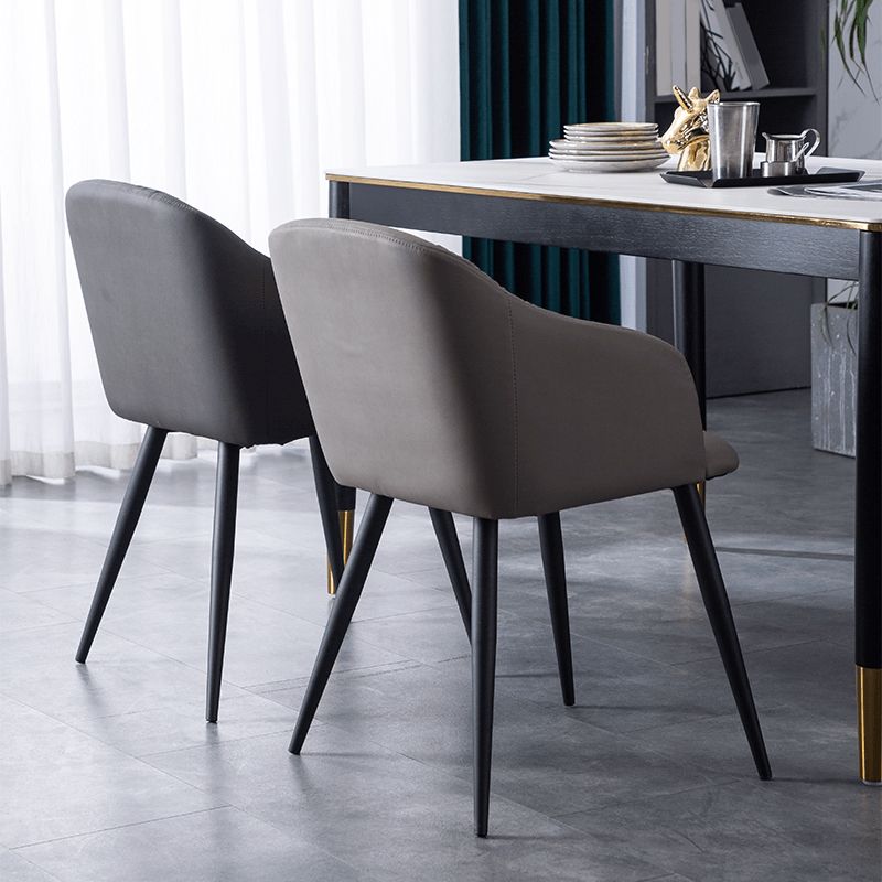 Industriële faux lederen eetkamerstoel gestoffeerde tankstoel met metalen benen
