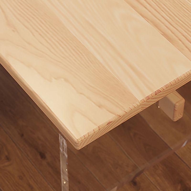 Solid Wood and Acrylic Dinette Table Modern Rectangle Dinner Table Kitchen Home Clearhalo 'Dining Tables & Seating' 'Dining Tables' 'dining_table' 'furn' 'furn_dining_table' 'Furniture' 'furniture_dining_table' 'Kitchen & Dining Furniture' 'kitchen' 'kitchen_dining_table' 1200x1200_0f570d34-bf28-48e2-a3bf-ccc63ae477f5