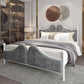 Glam Simple Metallic Bed Frame Upholstered Headboard Iron Panel Bed Clearhalo 'Bedroom Furniture' 'Beds' 'furn' 'furn_beds' 'Furniture' 1200x1200_0f573586-7628-4c81-945a-ffc1d4be333f