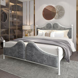 Glam Simple Metallic Bed Frame Upholstered Headboard Iron Panel Bed Clearhalo 'Bedroom Furniture' 'Beds' 'furn' 'furn_beds' 'Furniture' 1200x1200_0f573586-7628-4c81-945a-ffc1d4be333f