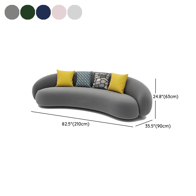 Scandinavian 24.8" H Solid Color Velvet Slope Arm Sofa For Living Room Clearhalo 'furn' 'furn_sofas' 'Furniture' 'Living Room Furniture' 'Sofa' 'sofas' 1200x1200_0f57e0b0-8304-4c99-9a0b-8c032dd0ceeb