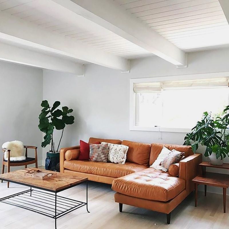 33.46" H Genuine Leather Square Arm Sofa with Down Fill Cushions for Apartment Clearhalo 'furn' 'furn_sofas' 'Furniture' 'furniture_sofas' 'kitchen' 'kitchen_sofas' 'Living Room Furniture' 'Sofa' 'sofas' 1200x1200_0f57fea6-de1c-47fc-9f8a-f3ecdf4e3fa8