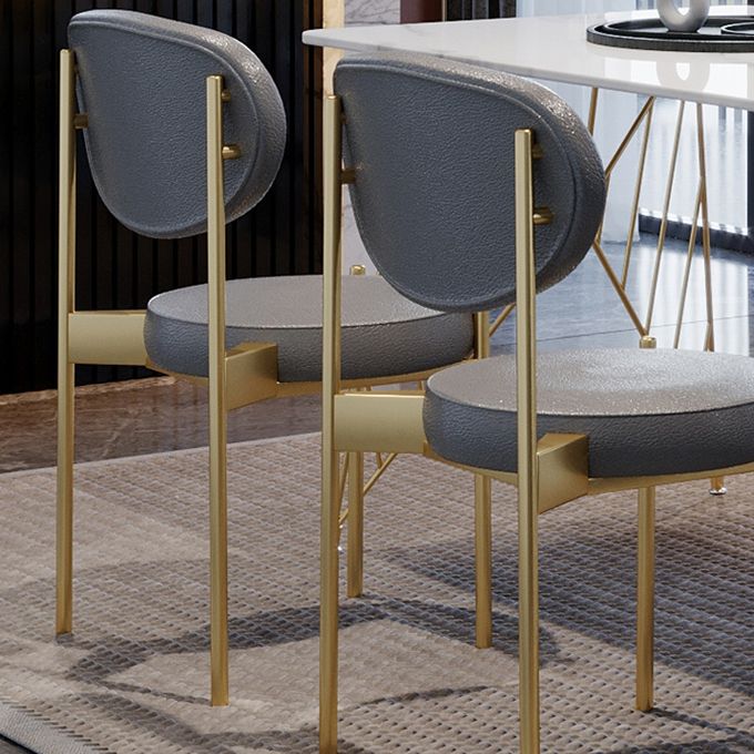 Glam Stone Top Dining Table Set 1/2/5 Pieces Rectangle White Indoor Dinette Set Clearhalo 'Dining Room Sets' 'Dining Tables & Seating' 'dining_room_set' 'furn' 'furn_dining_room_set' 'Furniture' 'Kitchen & Dining Furniture' 1200x1200_0f58d4bb-fb48-4ff9-ad14-accf3930bb21