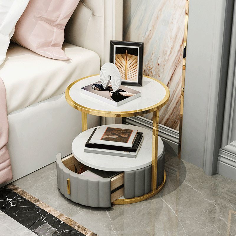 Modern de almacenamiento abierto Nightsand Stone Top Top 20 pulgadas de altura de 1 cortavadora