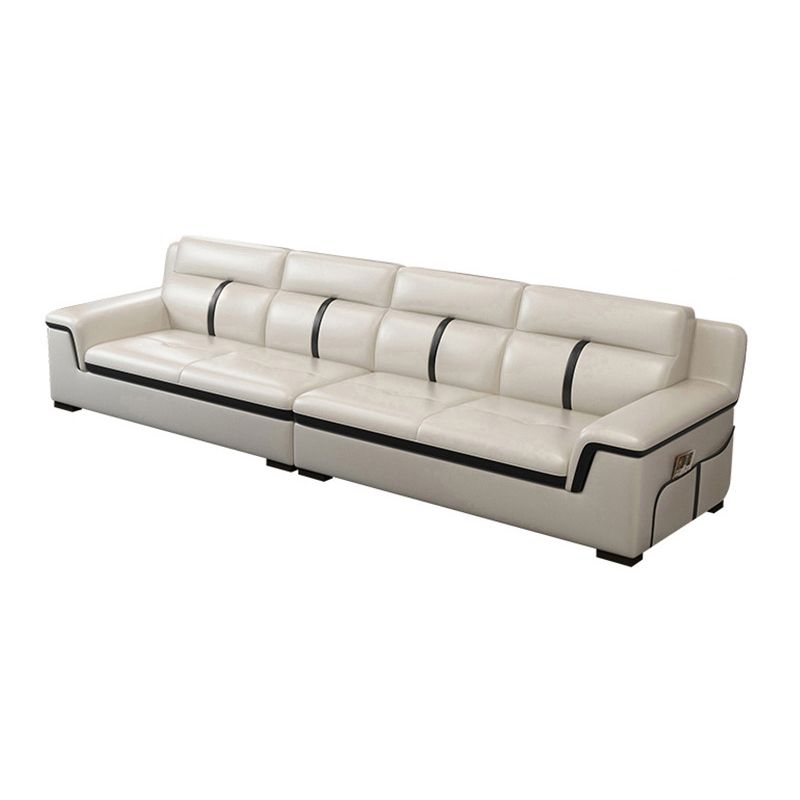 Gorgeous Style Seating White Black Sofa with Pillow Back Sofa Clearhalo 'furn' 'furn_sectionals' 'Furniture' 'furniture_sectionals' 'Living Room Furniture' 'Sectionals' 1200x1200_0f5be80f-cf4d-48db-81d7-09478e136cd3