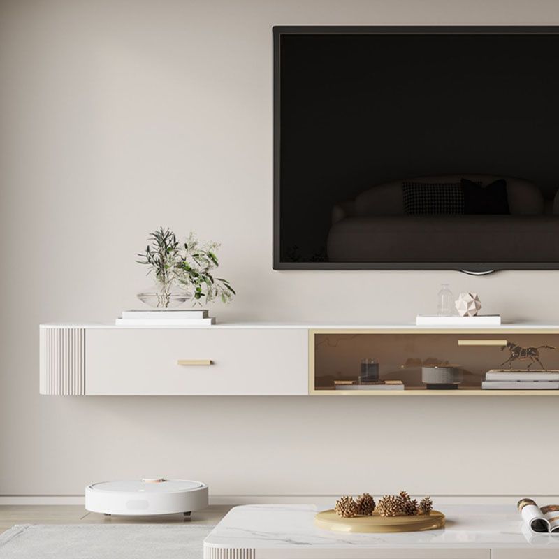 Glam Meuble TV Console de rangement fermée avec 2 tiroirs