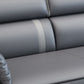 Contemporary Sofa & Chaise in Grey Square Arm Sectional with Bolster Pillows