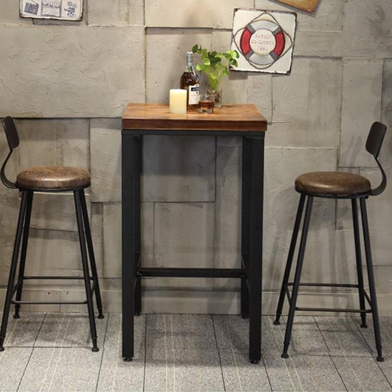 Square Counter Wine Table Solid Wood Industrial Cocktail Bar Table Clearhalo 'Bar Furniture' 'Bar Tables' 'bar_tables' 'furn' 'furn_bar_tables' 'Furniture' 'Kitchen & Dining Furniture' 1200x1200_0f5ee474-08c1-411b-bba3-1cbe01520a5d