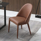 Solid Back Side Chair Modern Contemporary Leather Indoor-Outdoor Chair