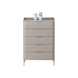 Contemporary 16"W Stone Chest Bedroom Storage Chest with Drawers