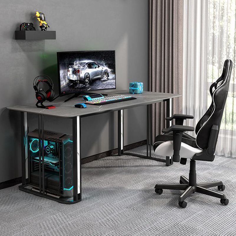 Table d'écriture de forme rectangulaire en pierre de style moderne avec 2 legs pour la maison