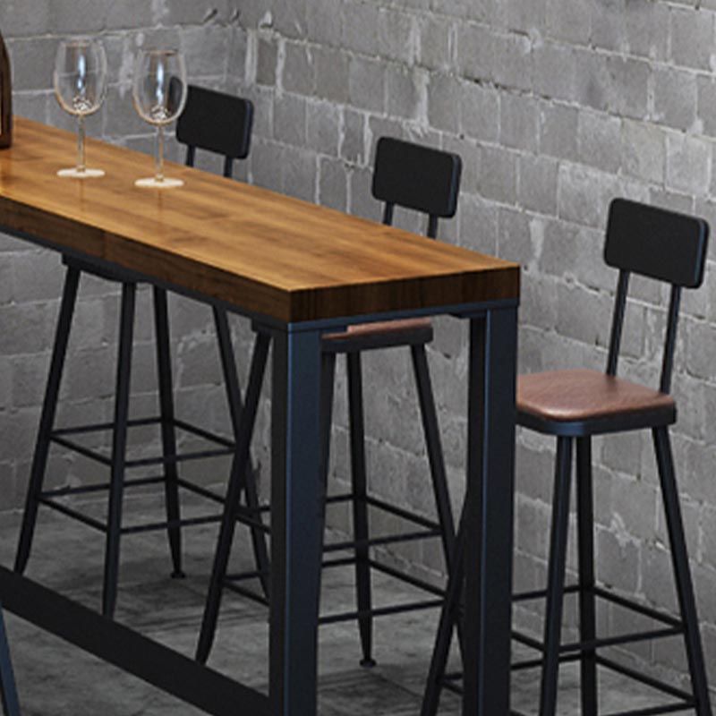 Industrial Solid Wood Bar Table Set 1/2/3/7 Pieces Counter Table with Upholstered Stools Clearhalo 'Bar Furniture' 'furn' 'furn_home_bar_bar_sets' 'Furniture' 'Home Bars & Bar Sets' 'home_bar_bar_sets' 'Kitchen & Dining Furniture' 1200x1200_0f617b1a-02bd-4985-998b-236181c8f10b