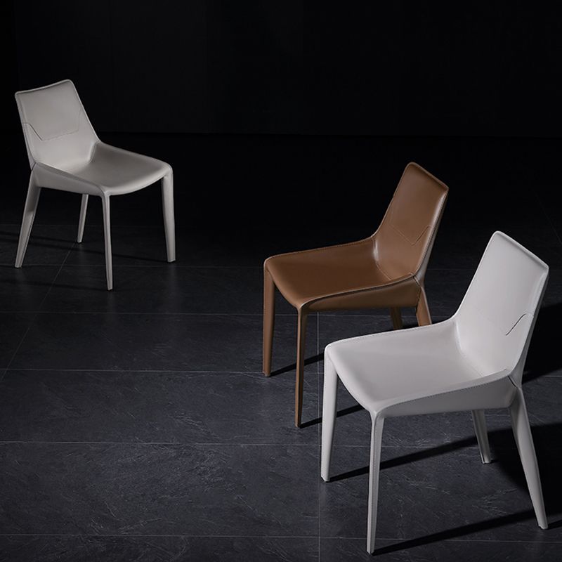 Stile designer Solido sedia da pranzo a casa sedia laterale in pelle finitura