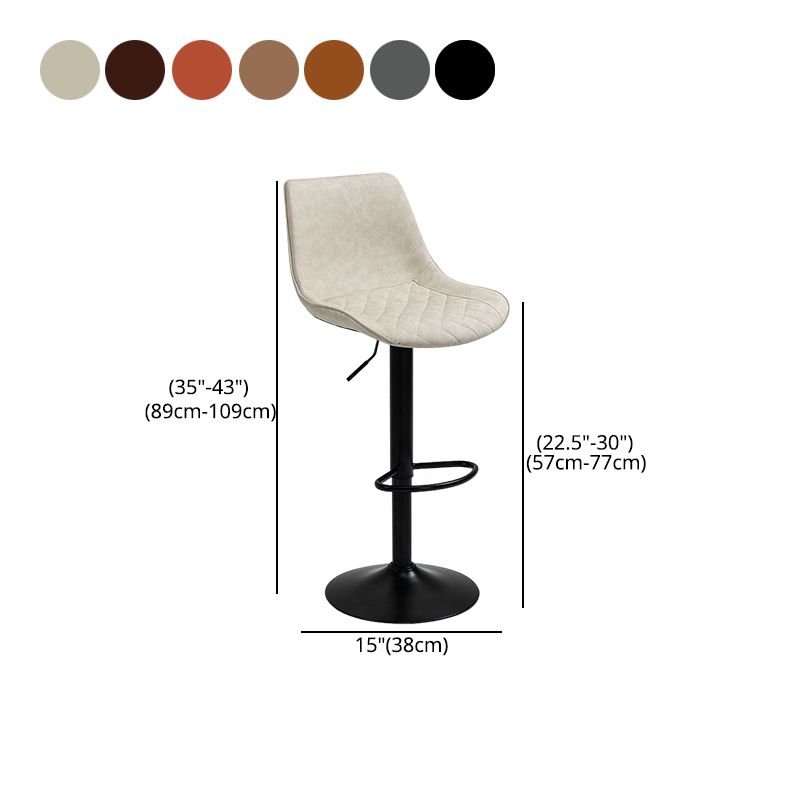 Industrial Bar and Counter Stool Adjustable Height Stool with Pedestal Base in Black Clearhalo 'Bar Furniture' 'Bar Stools' 'bar_stools' 'furn' 'furn_bar_stools' 'Furniture' 'furniture_bar_stools' 'Kitchen & Dining Furniture' 1200x1200_0f6732b2-265f-452f-b25c-0122eeae8d9d