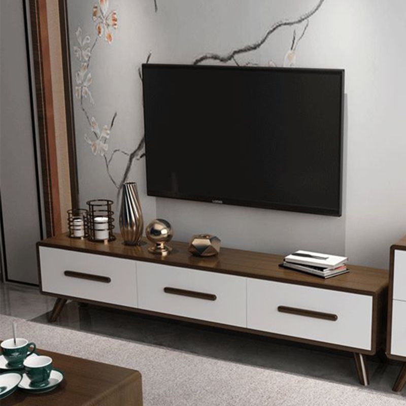 Modern Wood TV Media Stand 12" W Enclosed Storage TV Stand with Drawers Clearhalo 'furn' 'furn_tv_stands_entertainment_centers' 'Furniture' 'Living Room Furniture' 'TV Stands & Entertainment Centers' 'TV Stands & Media Storage Furniture' 'tv_stands_entertainment_centers' 1200x1200_0f680d49-131d-4446-8892-091b72c7346b