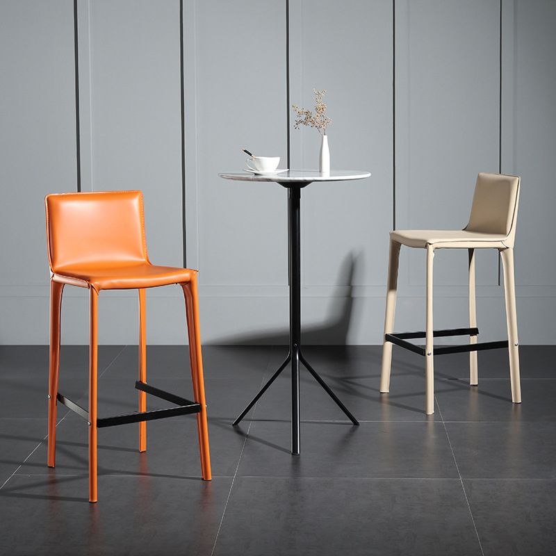 Coffee Shop Leather Bar Stool Rectangular Footrest Low Back Counter Height Stool, 1 Piece Clearhalo 'Bar Furniture' 'Bar Stools' 'bar_stools' 'furn' 'furn_bar_stools' 'furniture_bar_stools' 'Kitchen & Dining Furniture' 'kitchen&dining_furn' 'kitchen' 'kitchen_furn' Furniture' 1200x1200_0f68f5a0-d4e3-485a-a1a3-b388897f847e