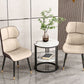 Scandinavian Wingback Arm Dining Chairs for Home Leather Dining Chairs