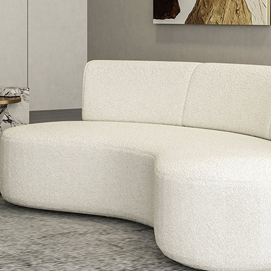 Skandinavischer Sofa -Stoff Wohnzimmer Armless gebogene Kissen weißes Sofa